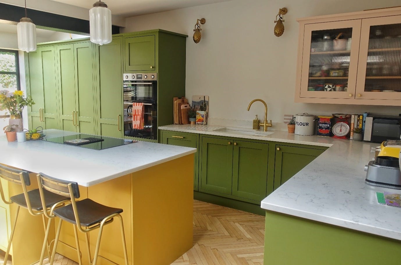 In-frame-Shaker-style-kitchen-with-kitchen-island-and-larder In-frame Shaker style kitchen with kitchen island and larder